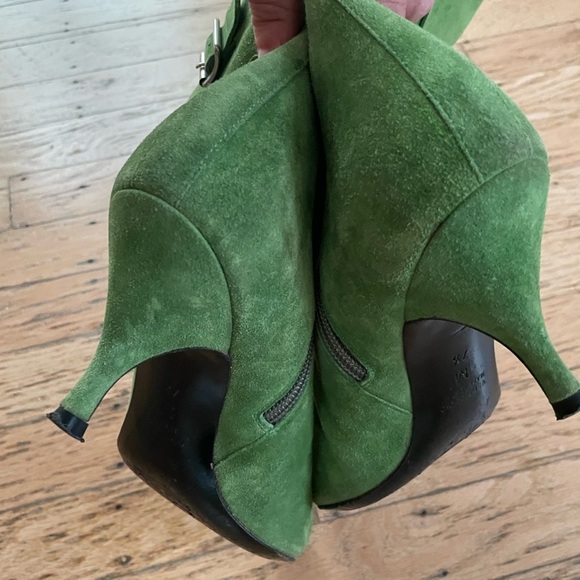 Vero Cuoio vintage Italian suede Green Heeled Boots - Picture 8 of 11